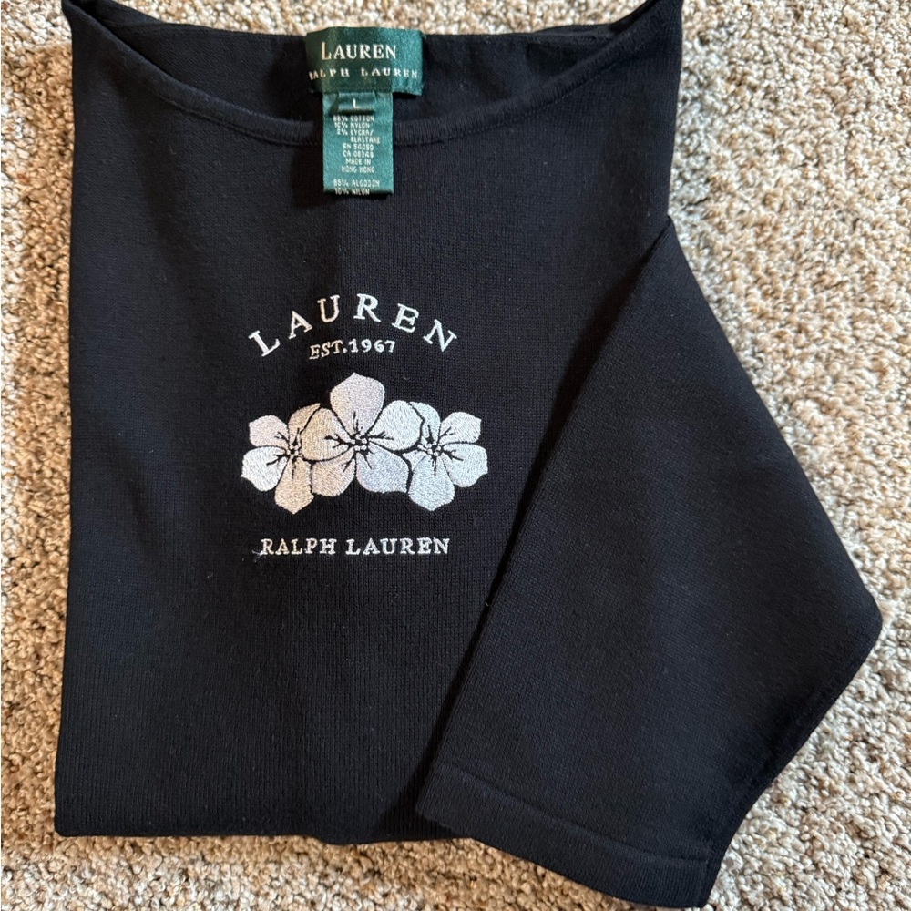 Ralph Lauren Black Cotton Blend Top